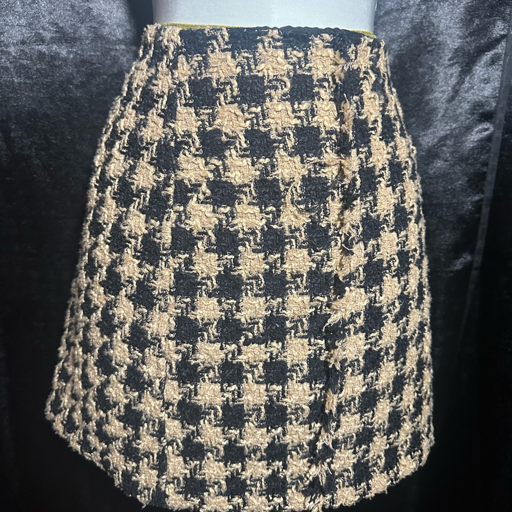 House of Harlow 1960 Houndstooth Tweed Mini Skirt